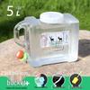 Transparent Outdoor Camping Water Bucket with Faucet and Lid - Food Grade Square Storage Container for Drinking Water