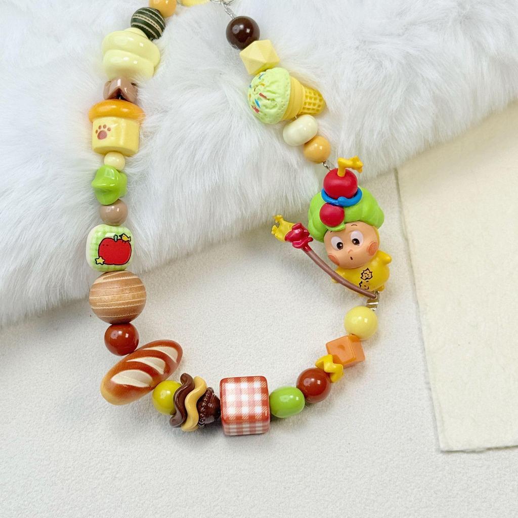 Star Beaded Doll Keychain: Cartoon Dopamine Charm for Phone, DIY Backpack Pendant, or Ornament