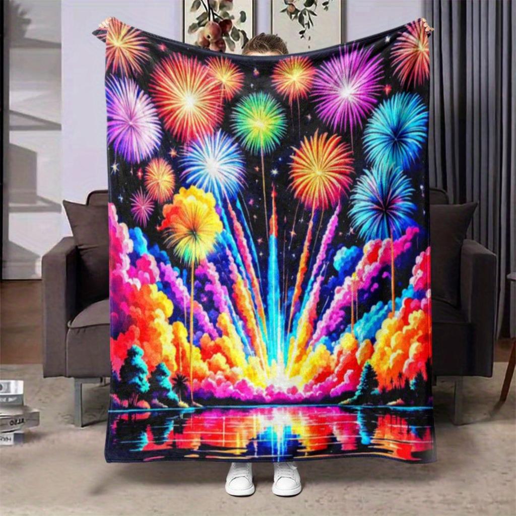 Sky Pattern Flannel Blanket - Soft and Warm, Suitable for Sofas, Beds, Chairs, Camping, and As a Holiday Gift for Family