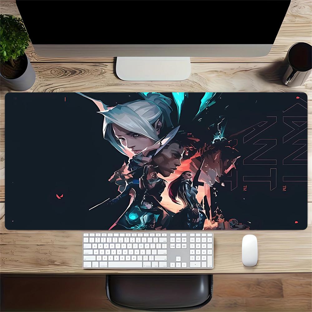 1pc Large Gaming Mouse Pad, UV Reactive Non-Slip Desk Mat, Washable PolyesterCyberpunk, Stealth, TeamworkComputer Pad with Vibrant Game Mach