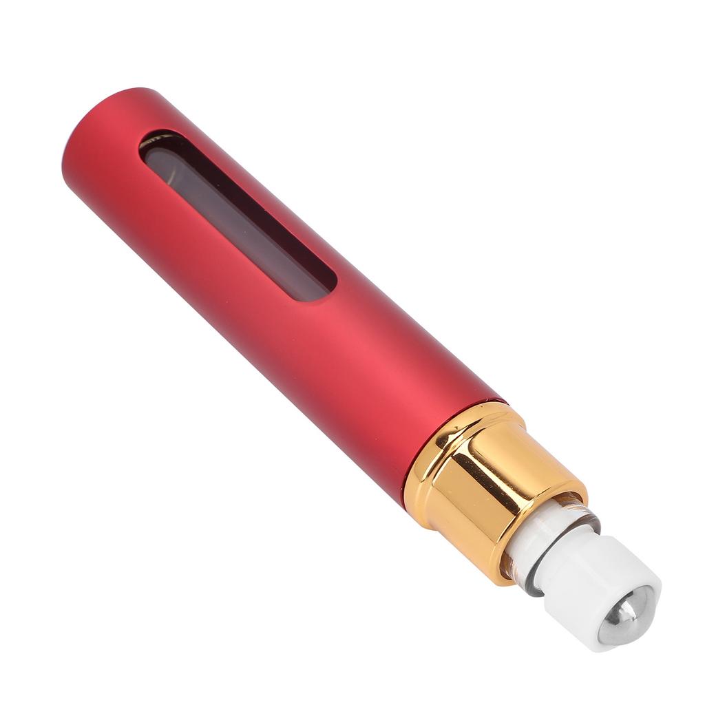 Mini sticlă de parfum reîncărcabilă Alumită, vizibilă, portabilă, impermeabilă, sticlă goală, 10 ml, roșu