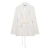 Womens Solid Color Notched Lapel Blazer Slim Fit Long Sleeve Office Casual Jacket