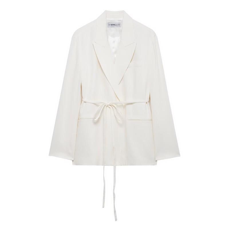 Womens Solid Color Notched Lapel Blazer Slim Fit Long Sleeve Office Casual Jacket