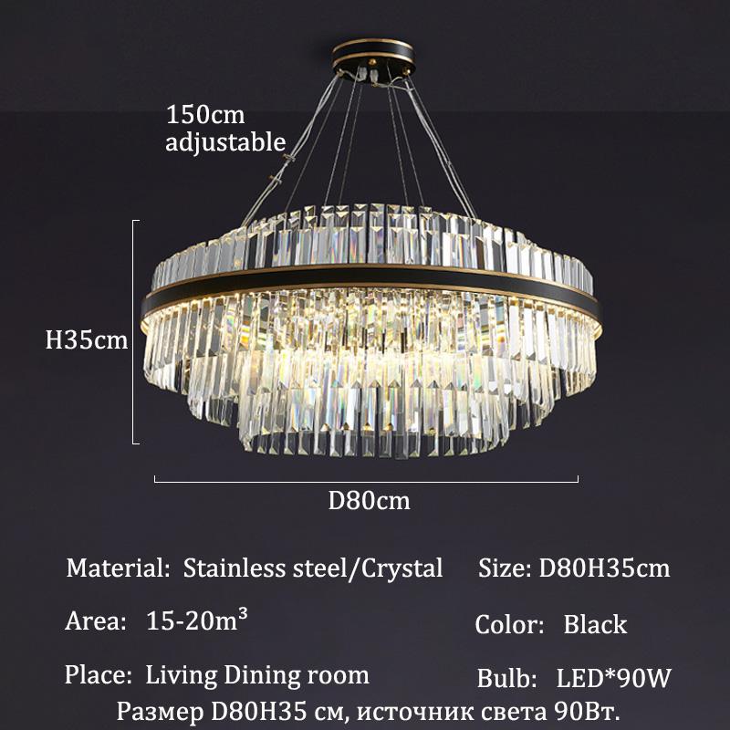 French luxury crystal chandelier Nordic modern home lighting living room LED chandelier room decoration indoor ceiling light