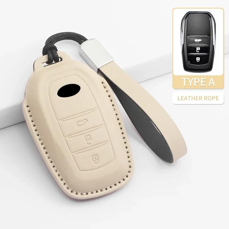2/3 Tasten Auto Schlüsselhülle Schale Fob für Toyota Prius Camry Corolla CHR C-HR RAV4 Land Cruiser Fernbedienung Schlüsselanhänger PU Zubehör