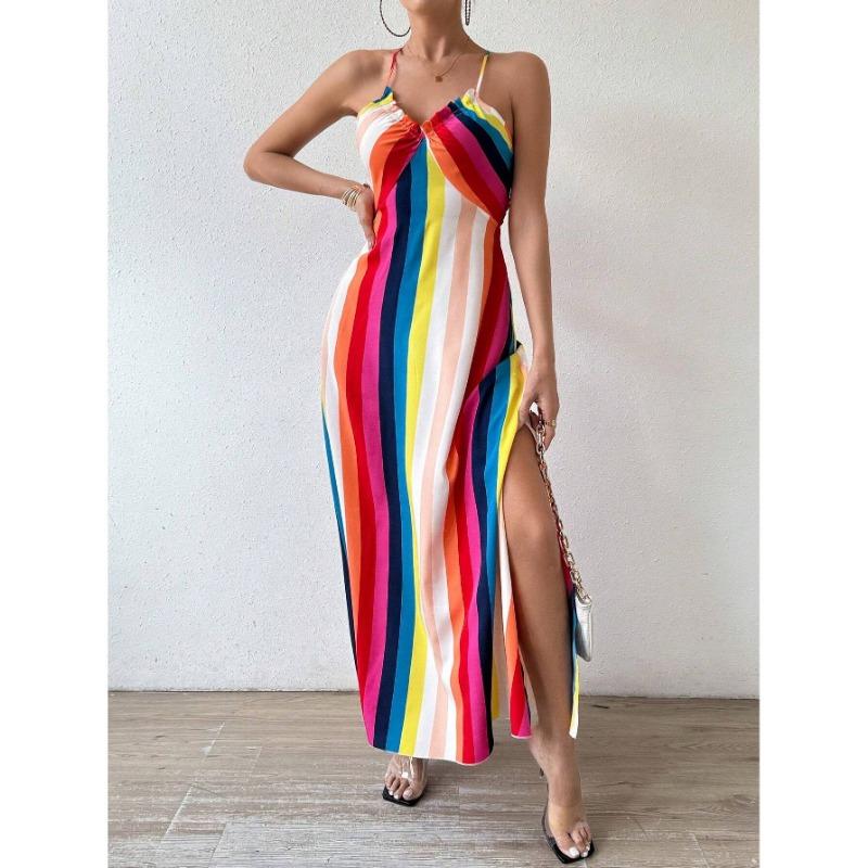 Women's Sleeveless Tribal Print Maxi Dress Empire Waist Sundress