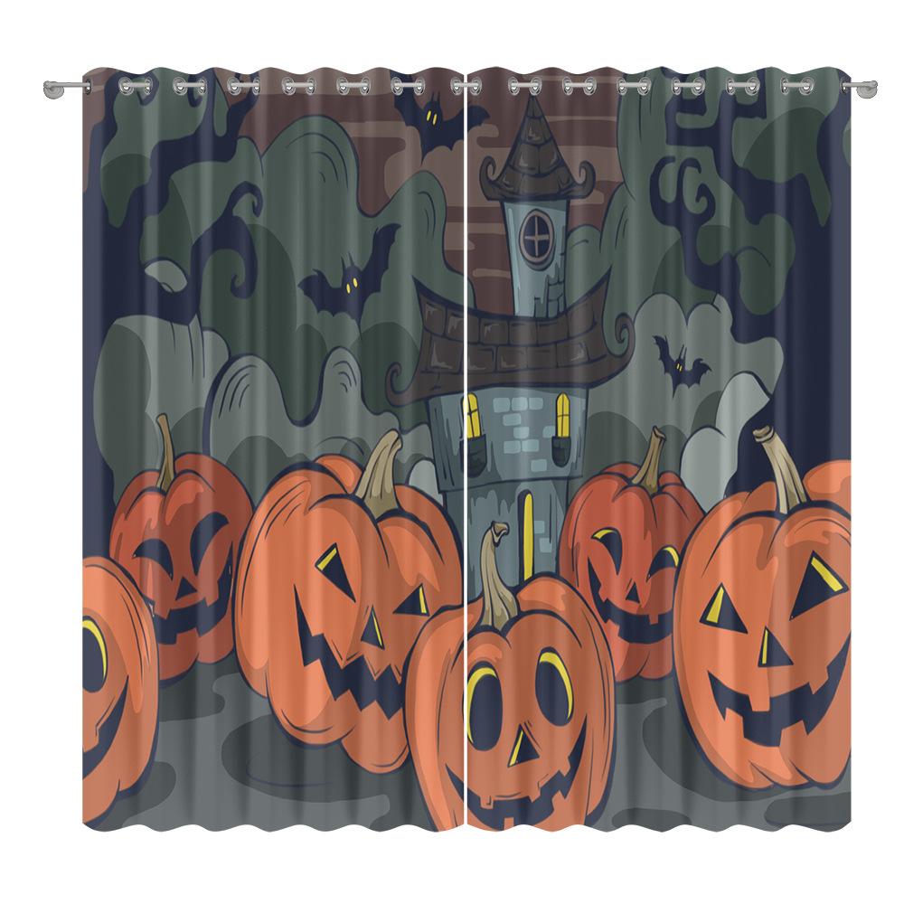 Halloween Curtain Cloth Bedroom Living Room Balcony Blackout Curtain Office Hotel Insulation Curtain
