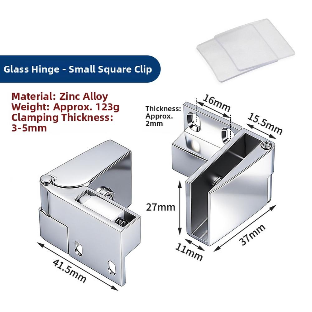 glass door hinge waterproof rust resistant Display cabinet hinge for 6 to 8mm glass zinc alloy spring loaded adjustable pivot