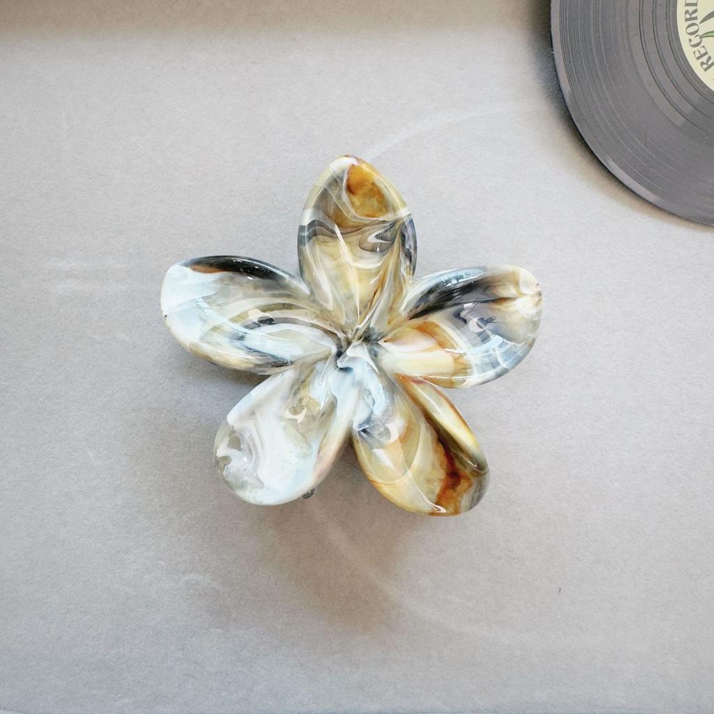 Haarspange mit Acrylblume für Frauen, Haarklammern mit Marmorstruktur, trendige Haarnadel für Mädchen, koreanisches Haar-Accessoire, Kopfbedeckung