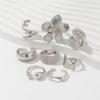 Fashionable Ladies' Ring Set Decoration Vacation Style Starfish Scallop Open Ring Ins Alloy Flower Ring Set Smooth Finish