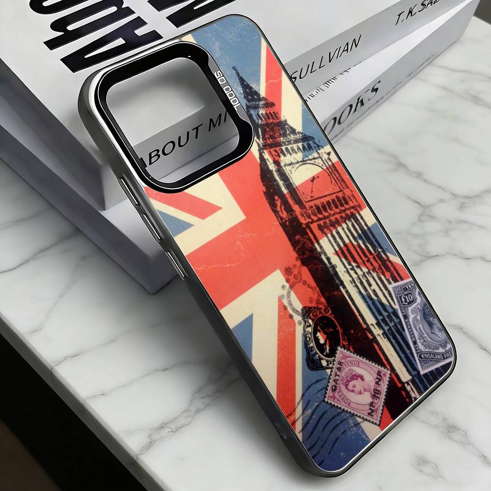 British National Flag Culture Phone Case For iPhone 17,16,15,14,13,12,11 Plus,Pro Max,XS,Colorful Silver Phone case Funda Cover