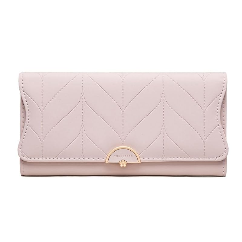 

EMY-li ladies long wallet Cover Synthetic leather trifold wallet (pink)