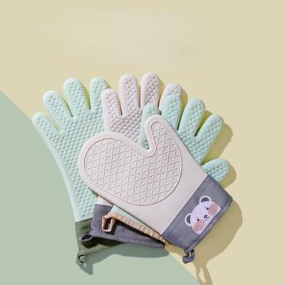 1PC Thickened Insulation and Anti Scald Gloves, Kitchen Oven, Silicone Gloves, Household Microwave Oven Baking High-temperature Resistant Gloves Batch