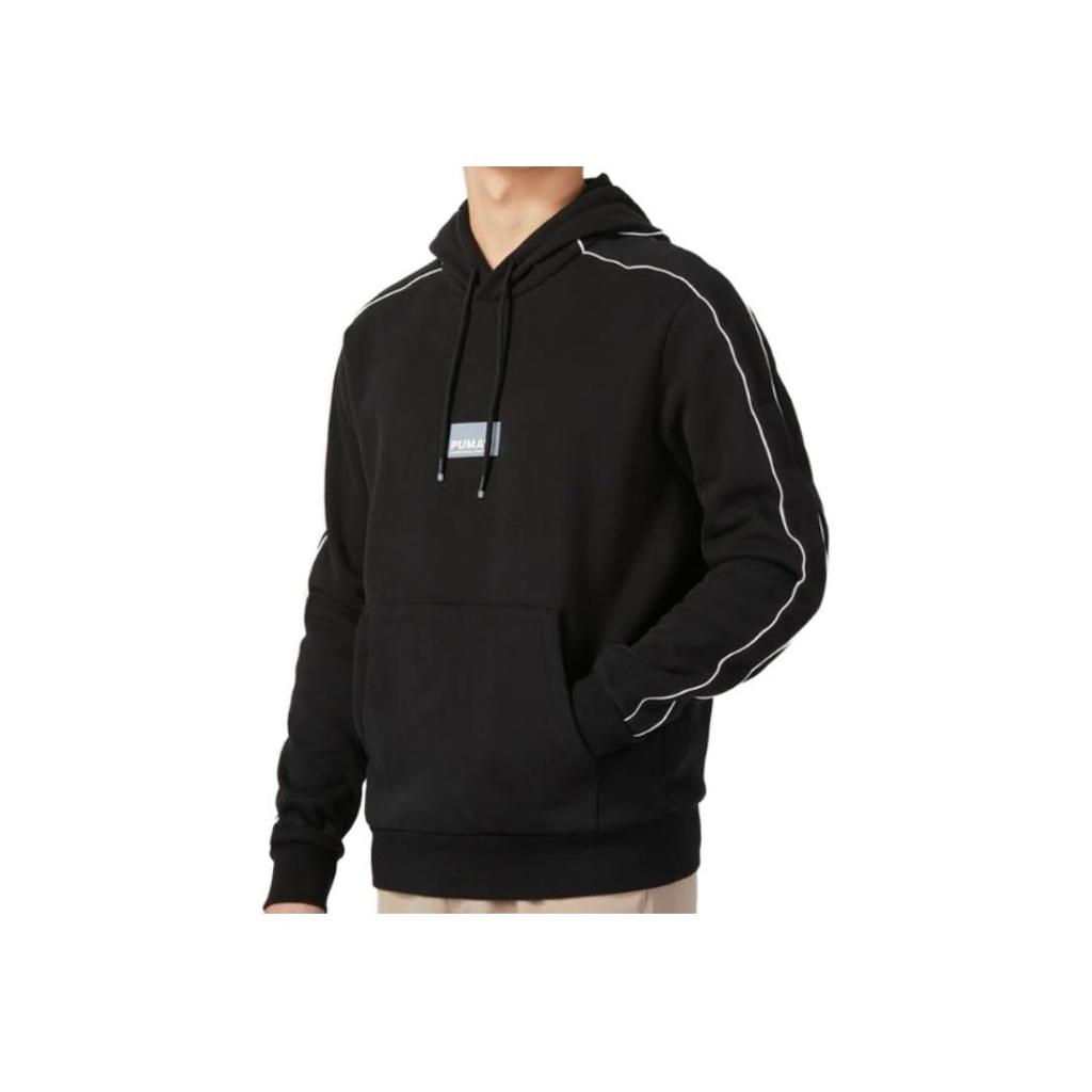 Puma Letter Print Breathable Casual Hoodie Men Hoodies Black 599355-01