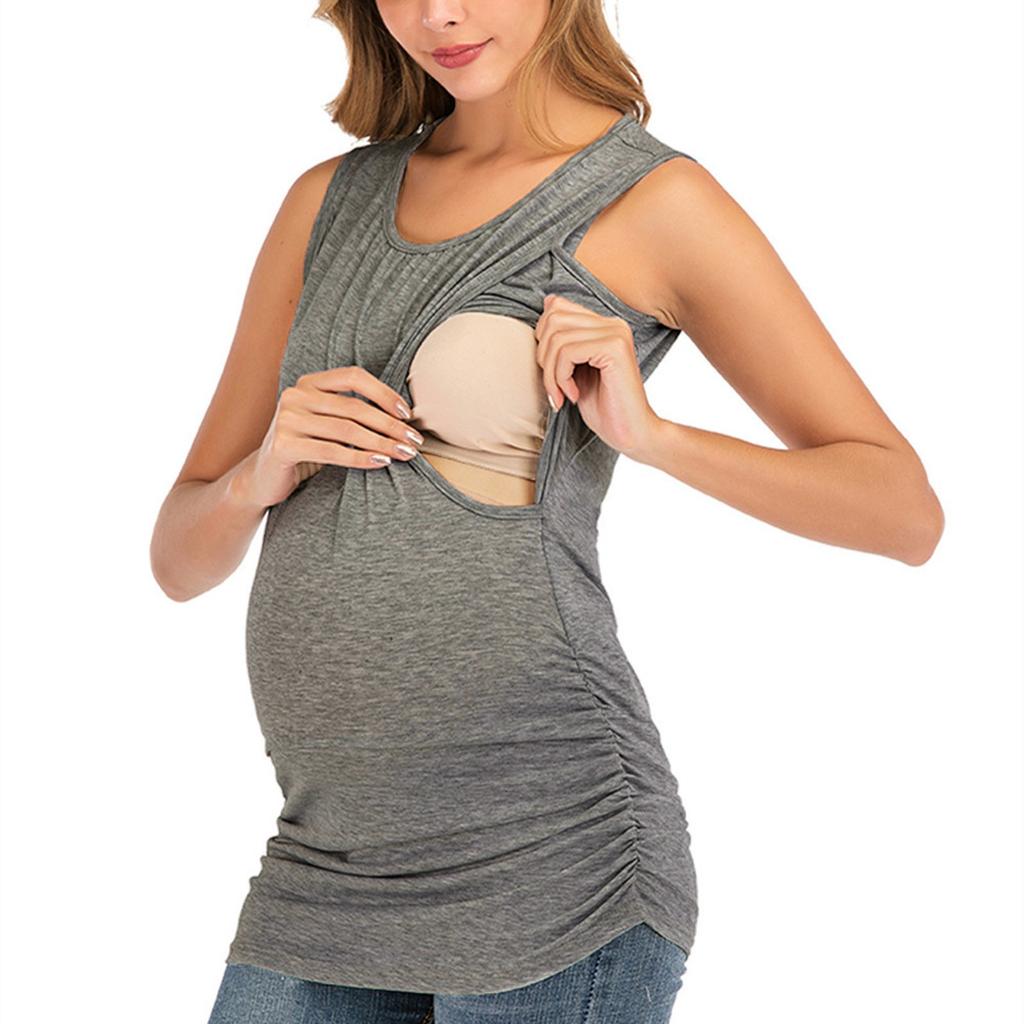 Women's Maternity  Top Breastfeeding Top Tee Shirt Double Layer Pregnancy