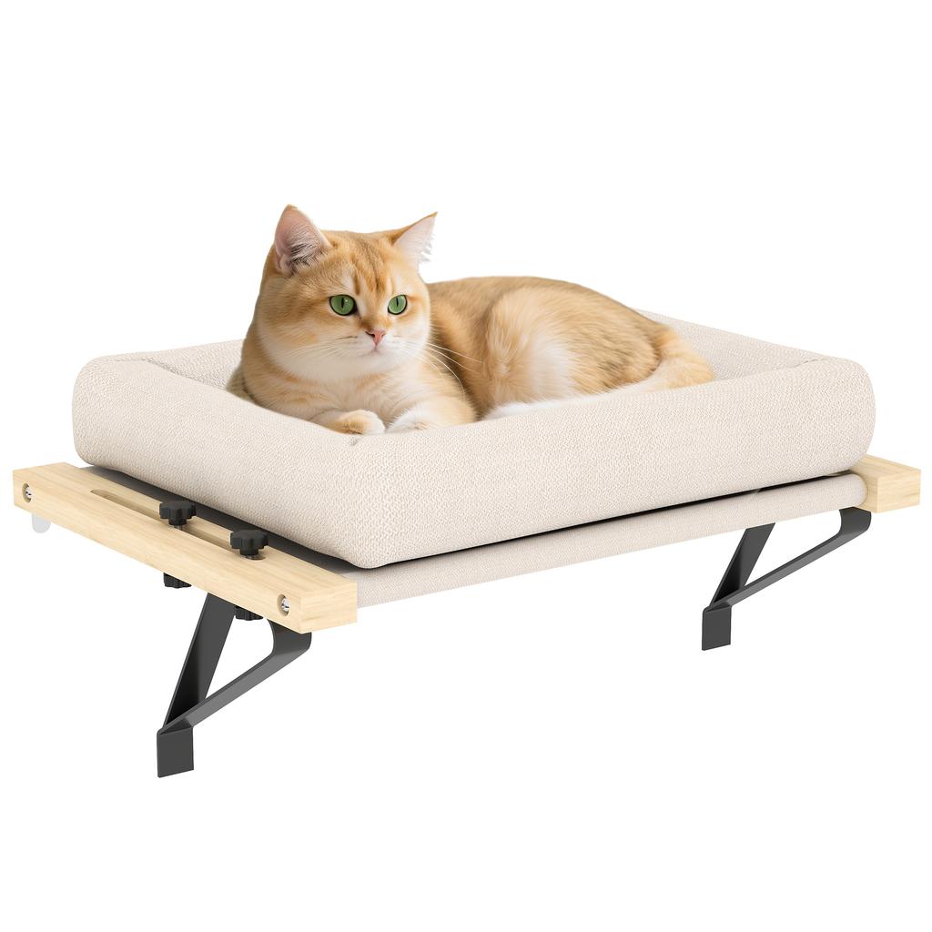 Cat Radiator Bed Adjustable Hanging Cat Hammock With Removable And Washable Cushion For Indoor Cats Cream White
