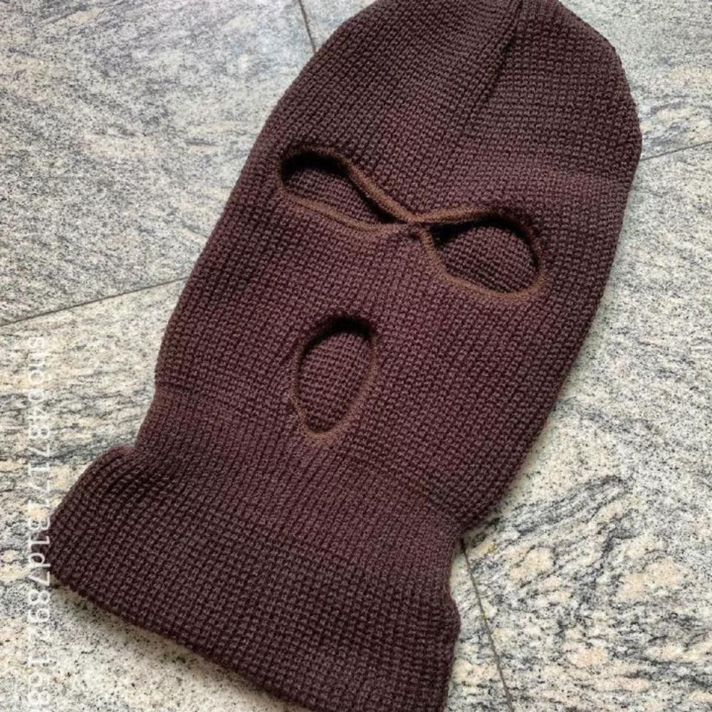 Men's Hat Winter Riding Windproof,Warm and Neck Protecting Hat Personalized Three Hole Thickened Ear Protecting Knitted Hat,Headgear Hat
