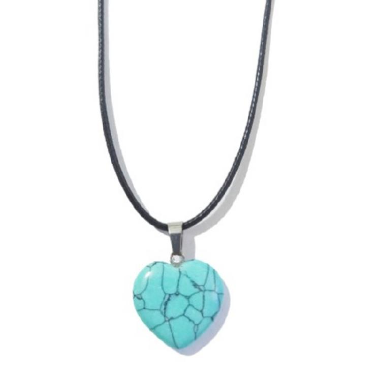 Natural Stone Necklace Wax Rope Necklace Pendant Jewelry Gift for Women Men