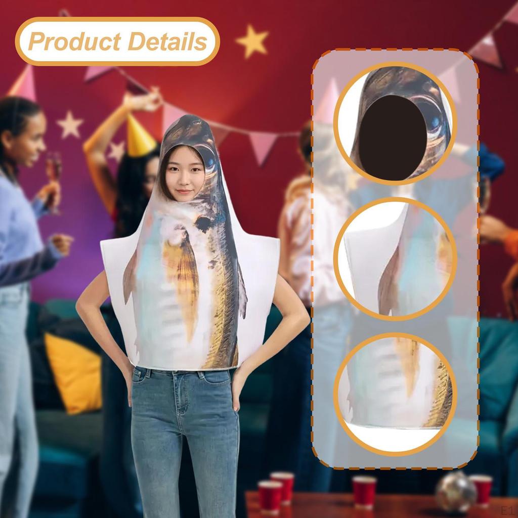 Salted Fish Costume Lightweight Adult Dress Up for Masquerade Photo Props Party