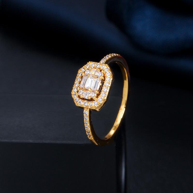 Ki0105 Personalized Women'S Bracelet Ring Set Sparkling Micro-Zircon Real Gold Plating