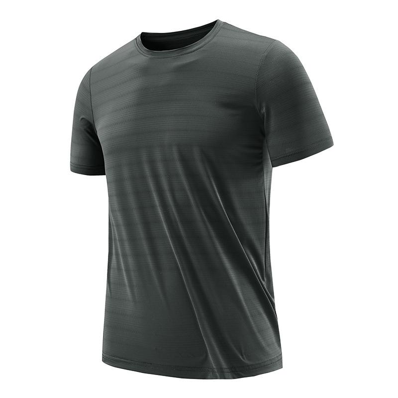 Taglie Forti T-shirt da Uomo a Maniche Corte in Seta Ghiaccio ad Asciugatura Rapida Taglia Ampia Casual Girocollo Mezza Manica