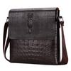 Men's Retro Crocodile Pattern One-Shoulder Crossbody Bag & Vertical Briefcase Backpack