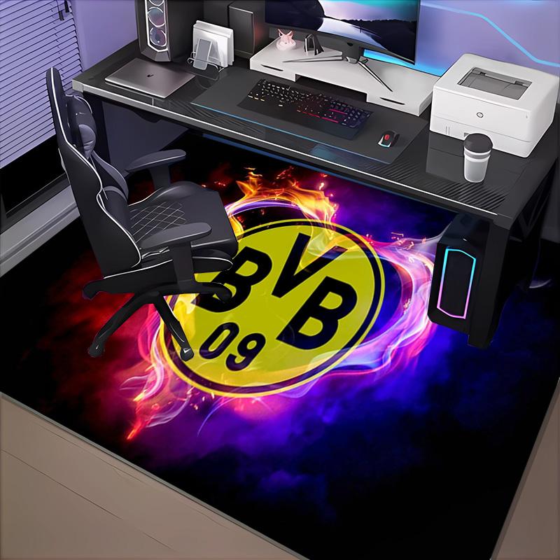 1PC Bvb 09 Football Club Rug Game Carpet, Floor Mat for Bedroom Living Room Entryway Rug, Home Decor Idea Gift for Christmas birthday