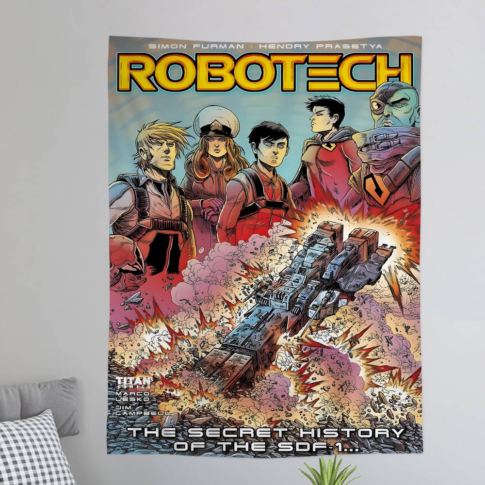 Anime Robotech Tapestry Art Printing Japanese Wall Tapestry Anime Wall Hanging Home Decor