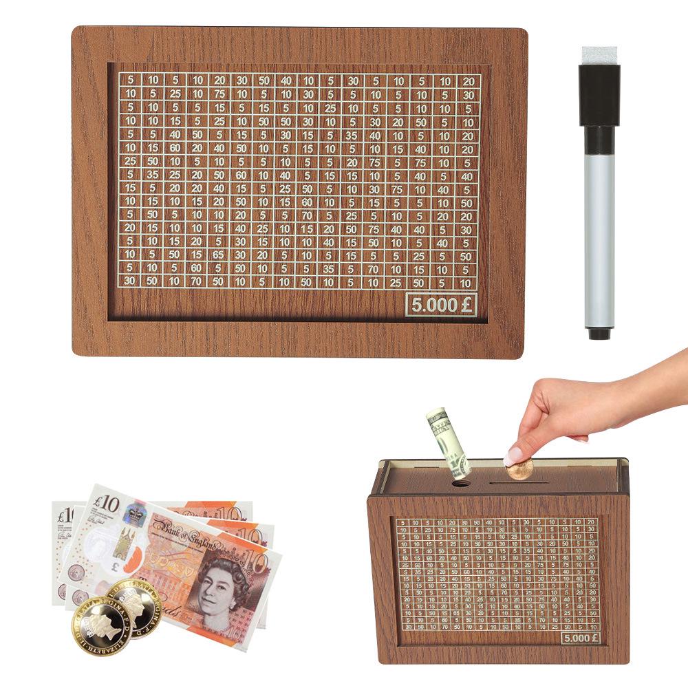 Wooden Counter Piggy Bank: Cross-Border Spot Money Box