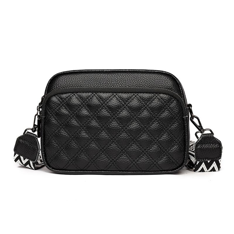 

Женская мини-сумка из натуральной кожи Top Grain Leather Mini Square Bag - элегантная европейская сумка через плечо с универсальным стилем для повседневных и офисных нарядов чёрный