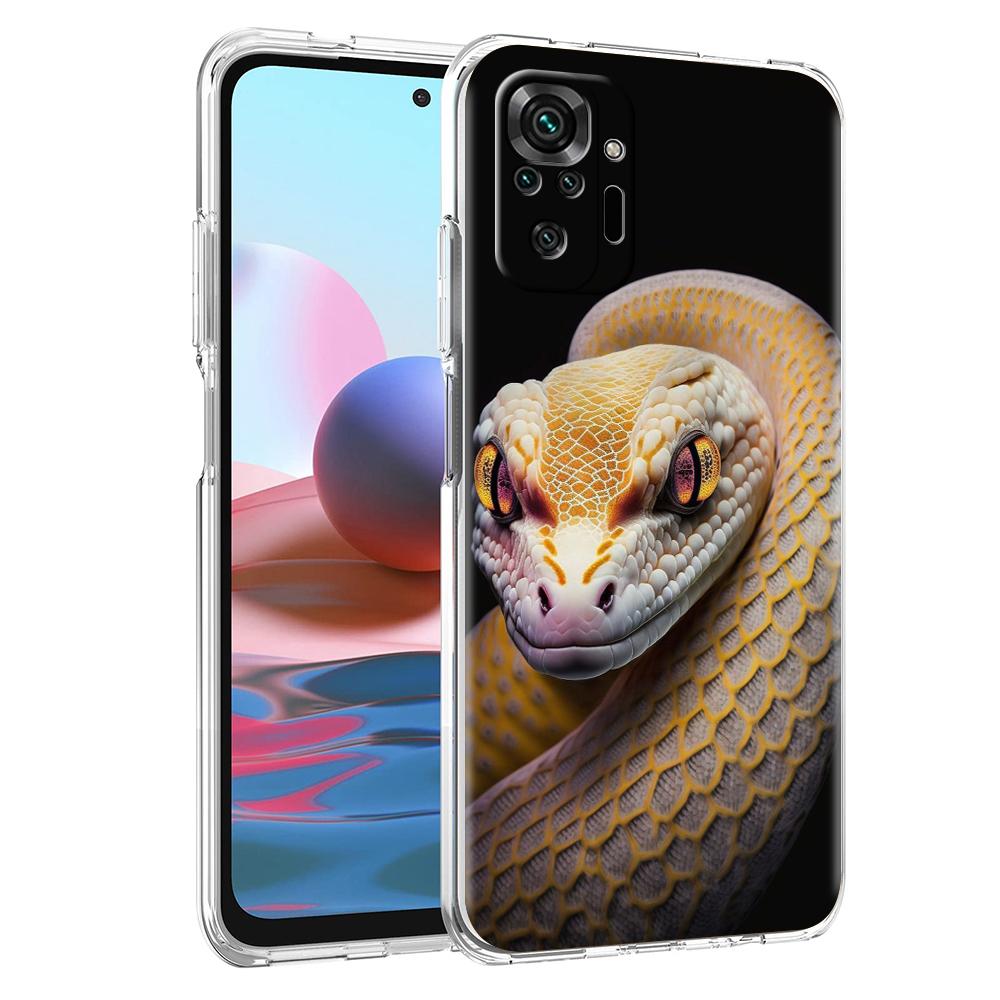 Transparent Phone Case for Redmi 13C 12C 10C Note 13 12 11 11T K40 Gaming Plus Pro 4G 5G Soft TPU Cover Shell New Year Snake Bag
