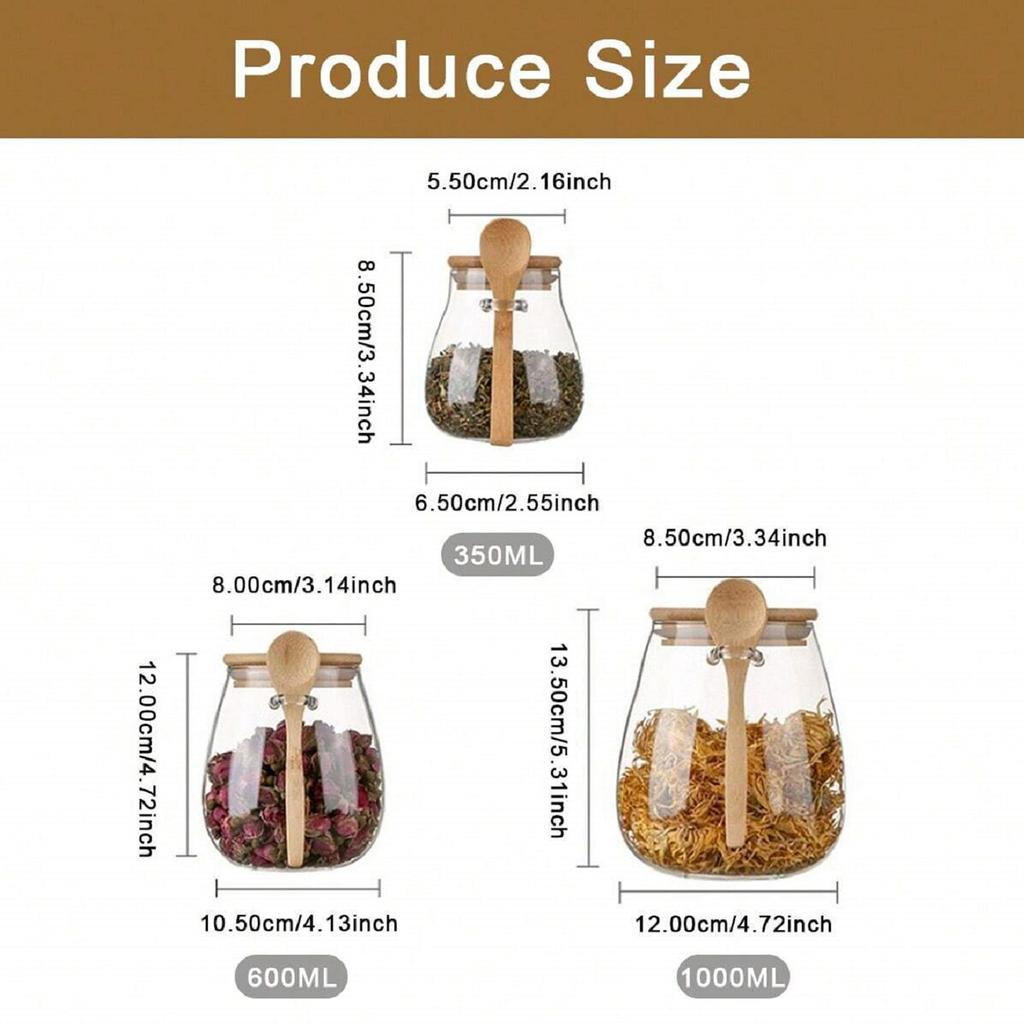 Airtight Food Containers Kitchen Storage Pots Glass Jar with Lid Sealed Canister Sugar and Tea Cans Hermetic Kitchen Coffee Jars