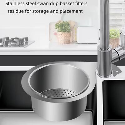 Cesto Drenante Sospeso per Lavello in Acciaio Inossidabile Scaffale Portaoggetti per Rubinetto Cucina Cesto Scolapasta Staccabile per Drenaggio Rifiuti Alimentari