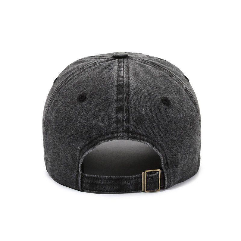 Retro Washed Denim Baseball Cap with Letter M Embroidery Unisex Vintage Snapback for Outdoor Sun Protection