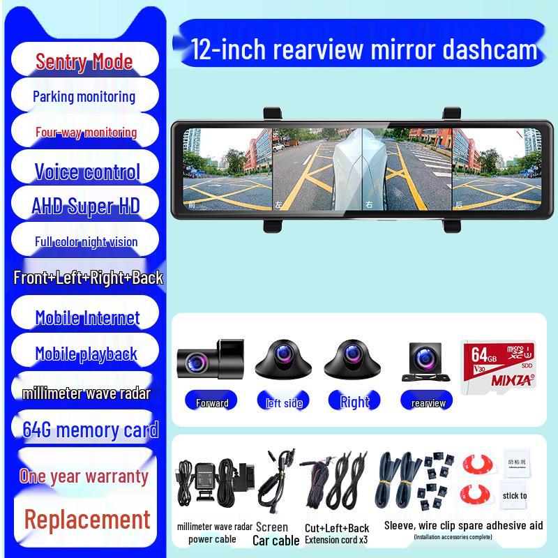2025 Wireless 360° Dash Cam with Sentinel Mode & 24-Hour Parking Monitoring
