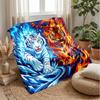 Fire and Ice Tigers Theme Blanket Lightweight Warm Flannel Blanket Decorative Throw Blanket for Home Decoration