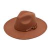 .Cm top hat foreign style jazz hat retro felt hat temperament British style belt buckle woolen hat