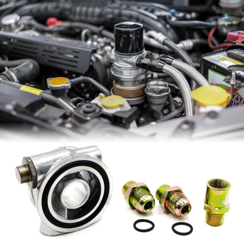 Engine Oil Filter Sandwich Plate With M20x1.5 Sensor Threads Thermostatic 74°C Close 78°C Full Shut For Car Modification