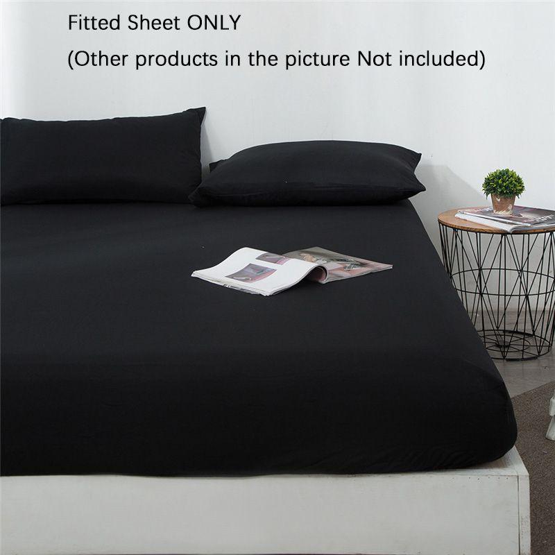 Deep 1525cm Fitted Sheet Pillow Case Bed Sheets Single Double King Color Solid