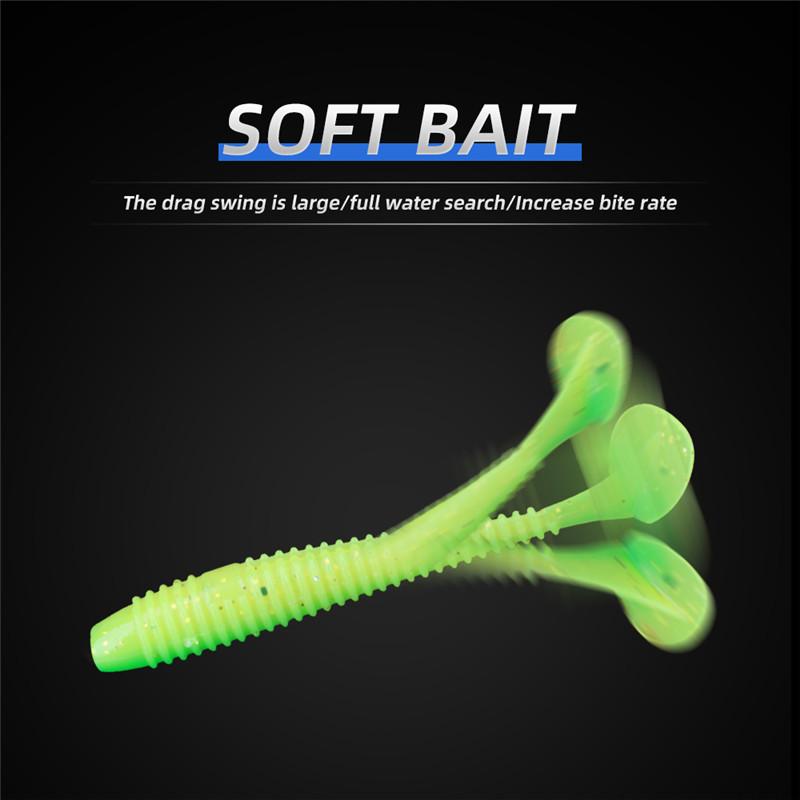FTK 30pcs Soft Silicone Lure, Artificial Thread Lure, 5.5cm 6.2cm 7.2cm for Carp and Bass