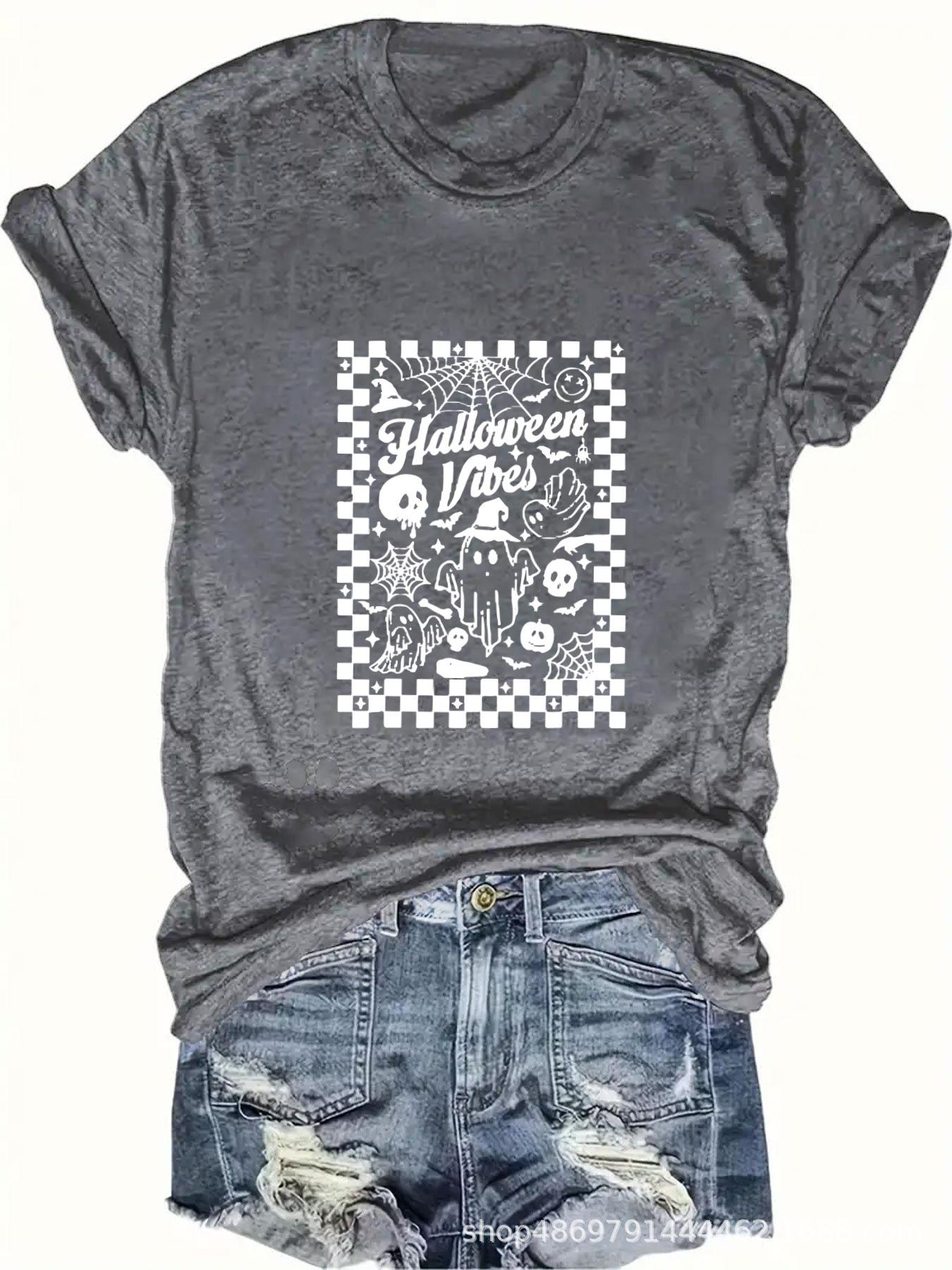 

Women s Cross-Border Round Neck Fashion T-Shirt M темно-серого