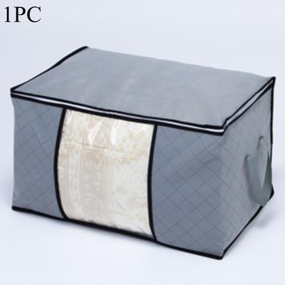 1PC Large Storage Bag Foldable Closet Storage Box Transparent Window Strong Zipper Can Store Quilt Blanket (90L)
