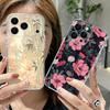 Pink Flower Pattern Clear Phone Case For iPhone 17e 17 16 15 14 13 Pro Max 17 16 Pro 16e 12 11 Transparent Shockproof Soft Cover
