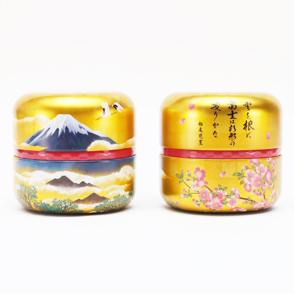 Arahataen Fuji Gold Can Japanese Green Tea Gift Set 70g X 2 Cans Premium Deep Steamed Tea Leaves Shizuoka Mount Fuji Gift Boxed