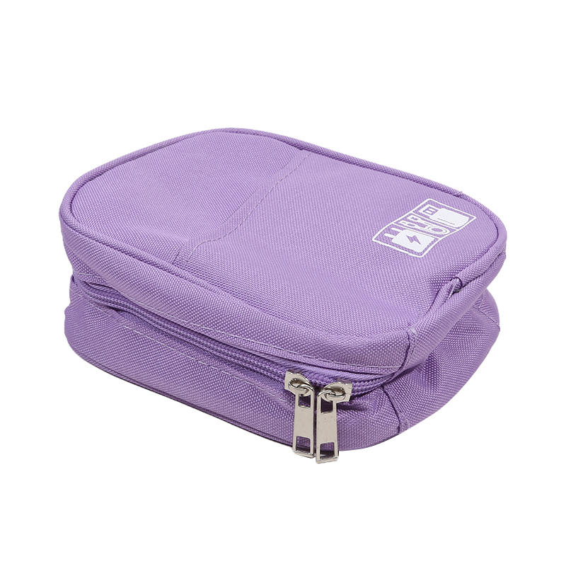 Travel Digital Accessories Storage Pouch Compact Data Cable Carrying Case Organizer Zipper Pouch for Earphone Power Bank