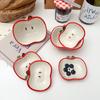 2025 Apple Shaped Ceramic Salad Bowl Soup Noodle Ramen Rice Bowl Family Fruit Snack Pretty Bowls Utensils for Kitchen Tableware