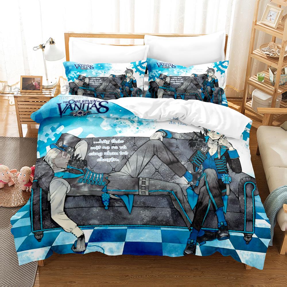 Conjunto de Roupa de Cama The Case Study of Vanitas Tamanho Solteiro Twin Full Queen King Roupa de Cama para Adulto Criança Quarto Conjuntos de Capa de Edredom Estampa 3D Anime