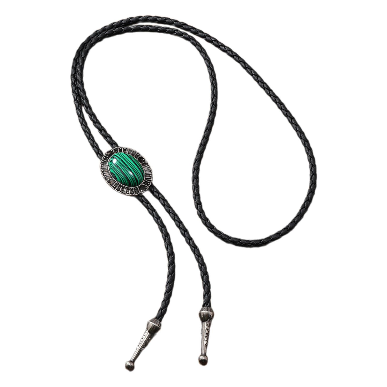 

Унисекс Американский галстук-боло Панк Галстук Винтажные украшения с драгоценными камнями Подвеска в виде ковбойской шляпы Западное ожерелье Аксессуары для костюма C