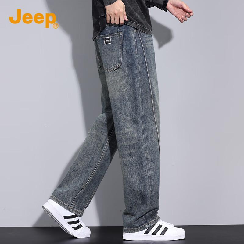 Jeep Men's Loose Straight Fit Jeans