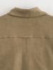 Women's Suede Pocket Jacket with Turn-Down Collar - 2024 Autumn Casual European & American Style